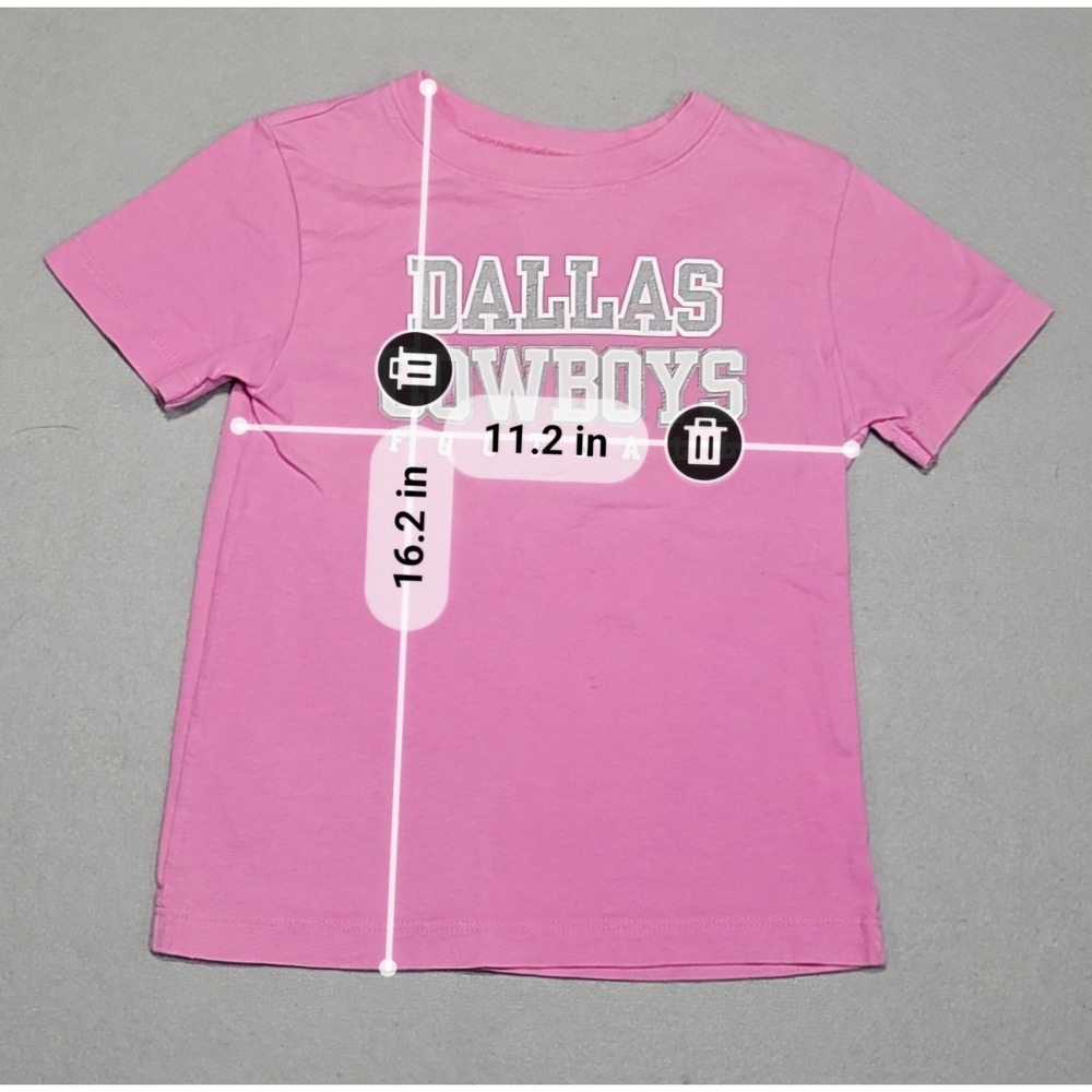 Dallas Cowboys Kids Pink Graphic T-Shirt Size 3T - Picture 2 of 5
